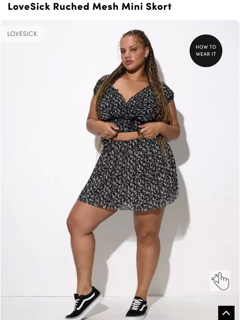 Torrid Women's Black Floral Pull-On Skort